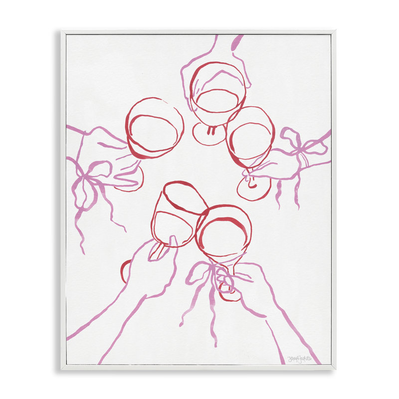 «Cocktail Party Cheers Doodles», estampe numérique, design par Jenaya Jackson, H 14 po x l 11 po, Blanc