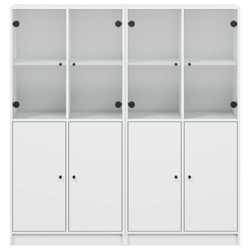 Matana Standard Bookcase, White, 142cm H x 136cm W x 37cm D