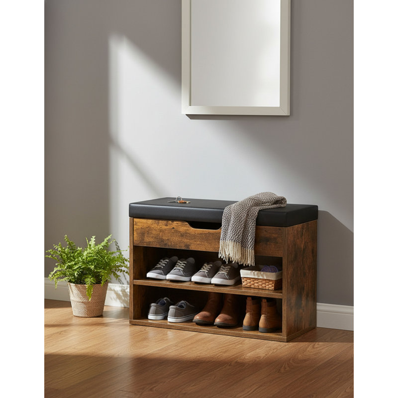 Entryway Bench, Rustic Brown