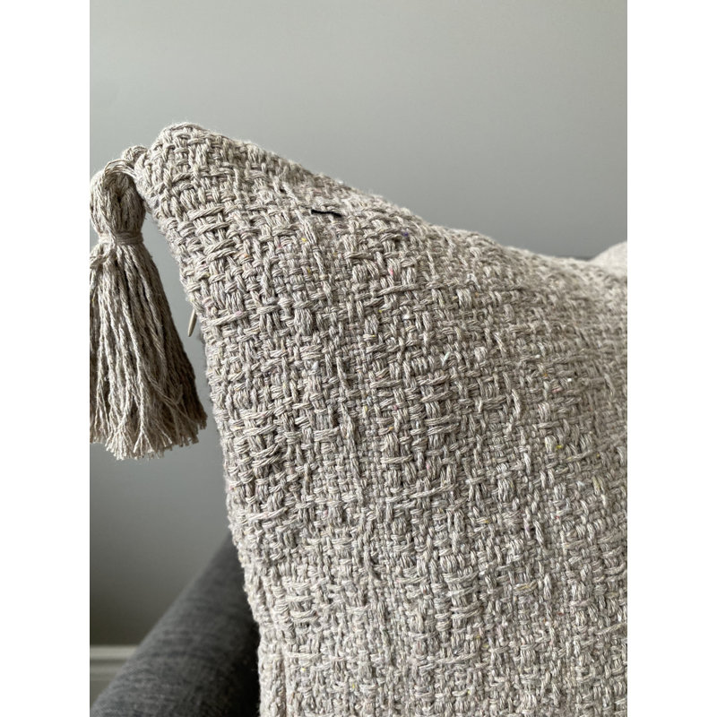 Housse de coussin d'intérieur en polyester , Gris