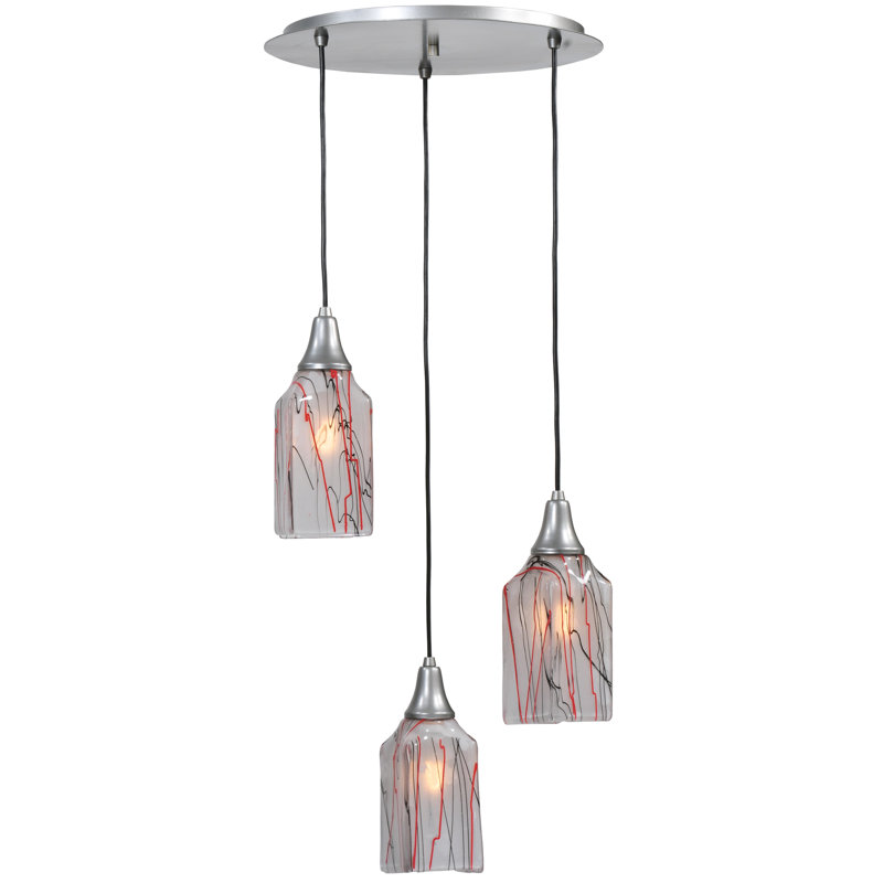 19" Wide Metro Fusion 3 Light Cascading Pendant