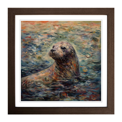 Seal Neo-Impressionism - Single Picture Frame Print on Wood