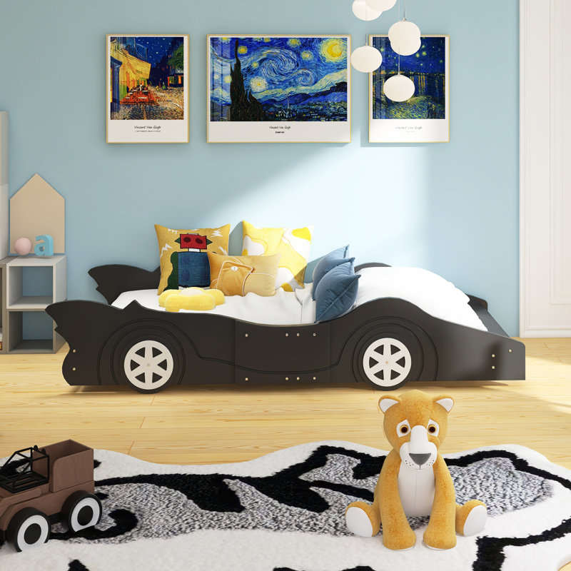 Lit plateforme avec roulettes Race, Lit simple, Noir