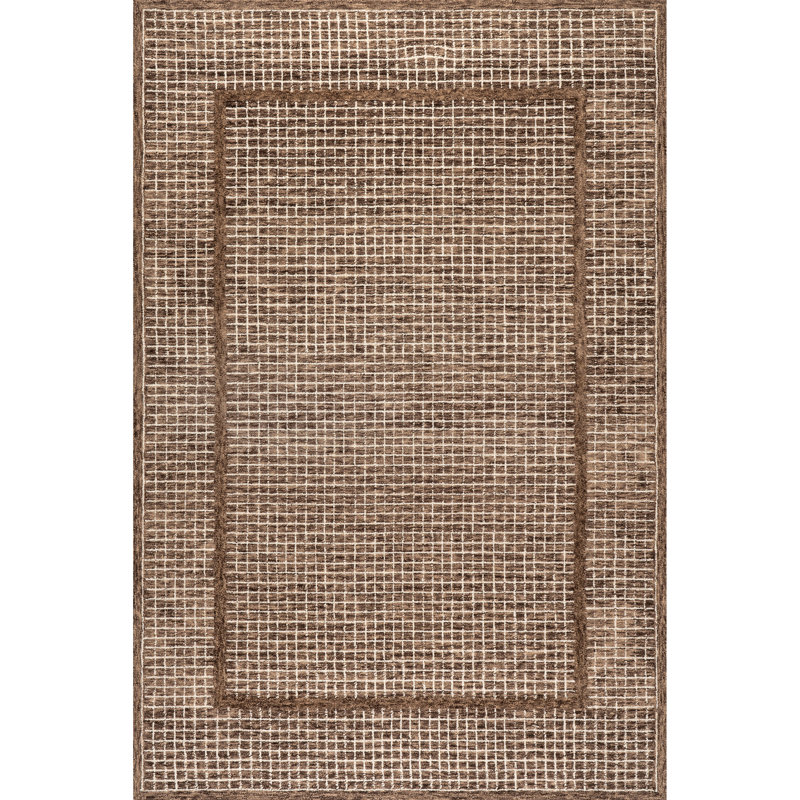 Emaline Geometric Wool Area Rug, Rectangle 5' x 7'8"