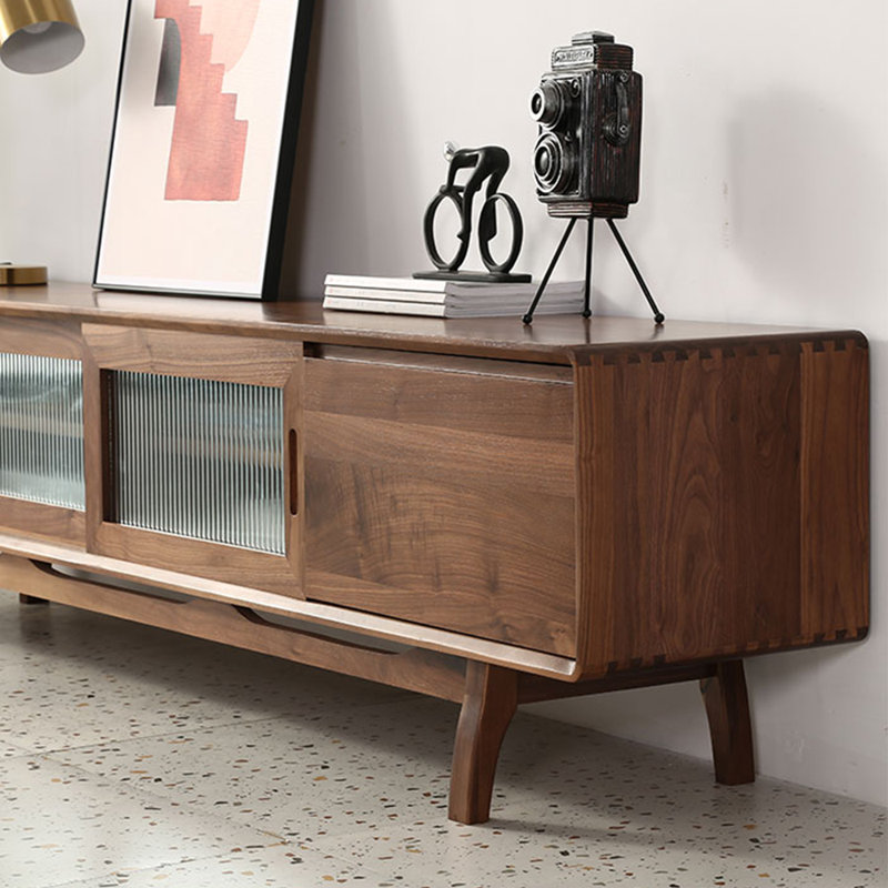 Simple solid wood large capacity TV cabinet, 70.87"