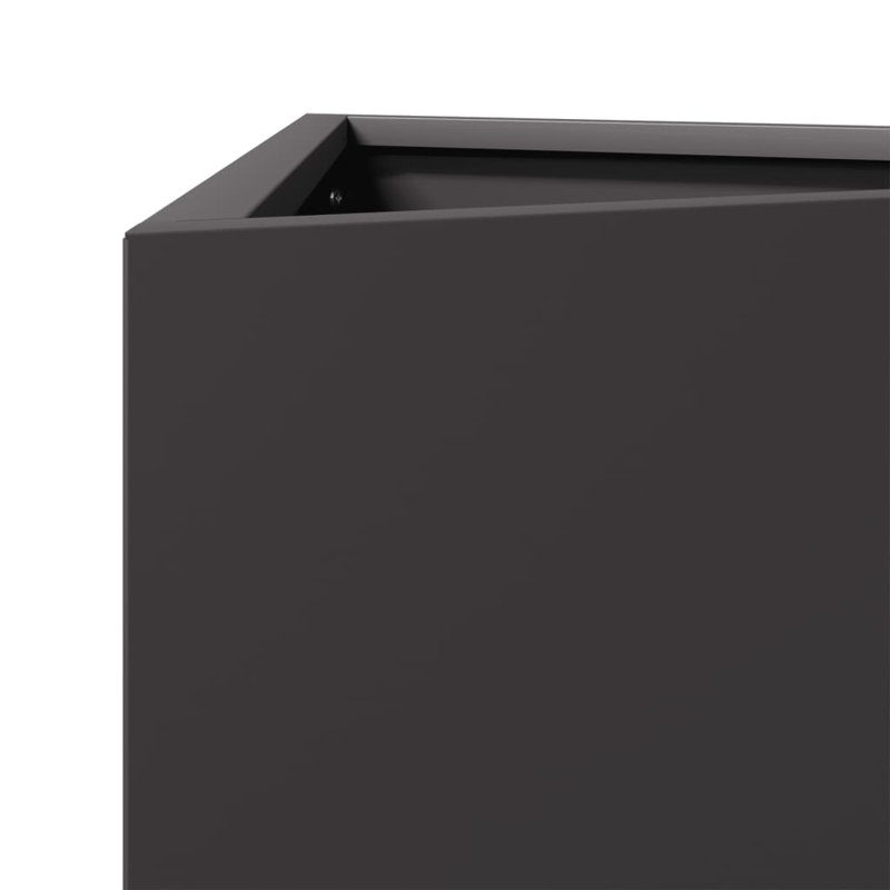Williston Forge Garden Planter Triangular Corten Steel, 75cm H x 30cm W x 26cm D, Black