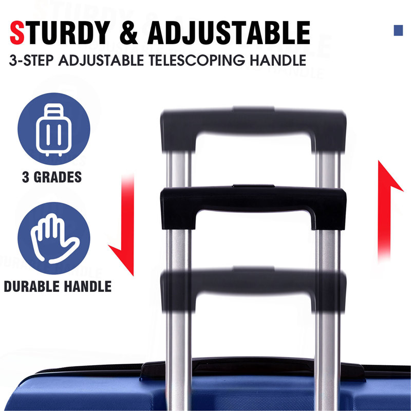 Ensemble de valises Hardshell ABS 2 pièces extensible avec roulettes TSA Lock pour hommes femmes