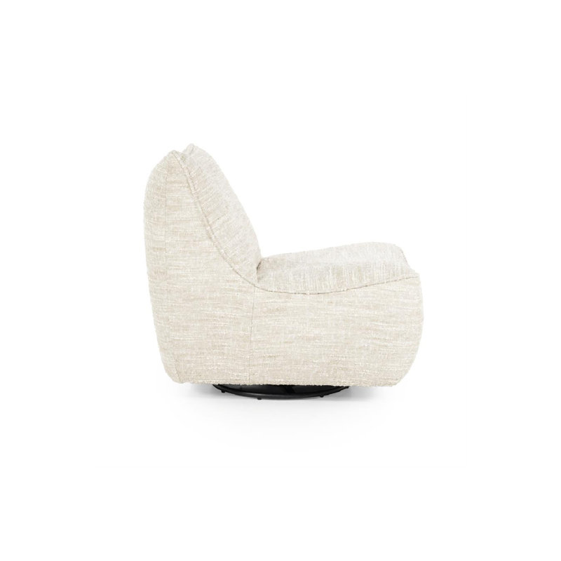 Accent Chair Swivel Lounge Chair, Beige Fabric