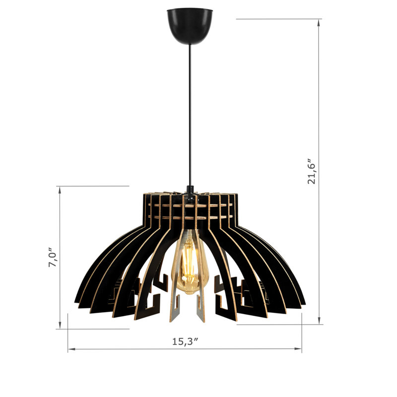 Lustre couronne 1 lumière, Noir