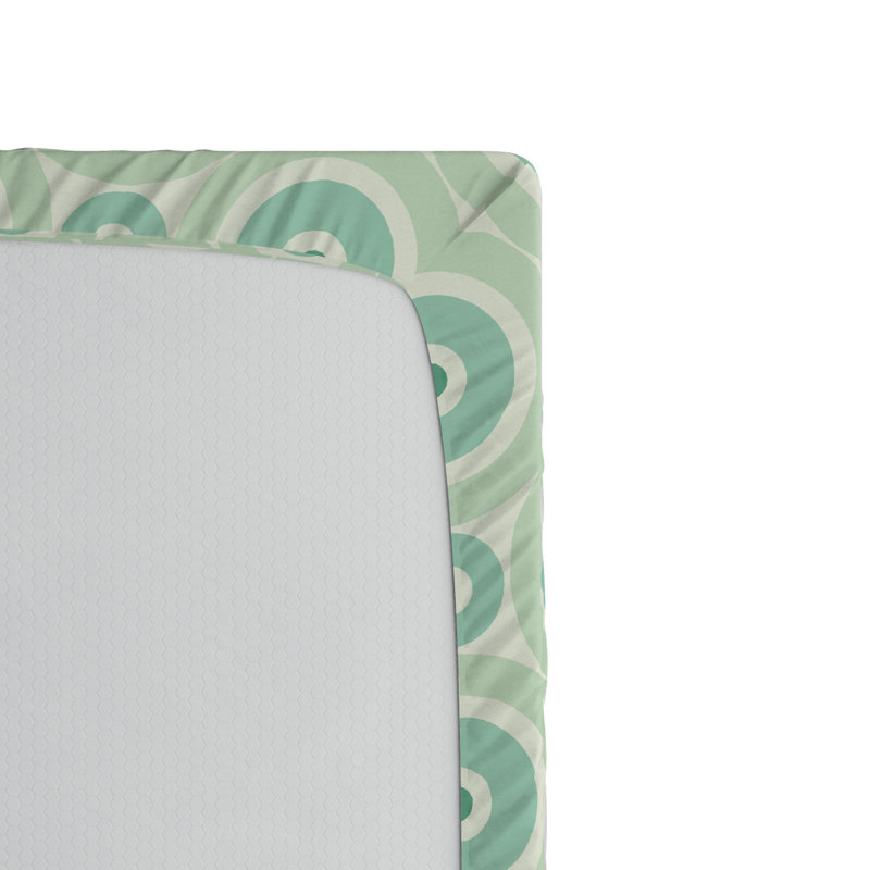 Microfiber Fitted Sheet, Twin XL Fitted Sheet, Mint Geometric 2
