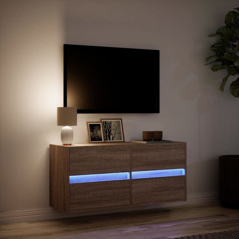 Yes_No_No_Yes_No Unfinished TV Stand, 100cm, Brown Oak