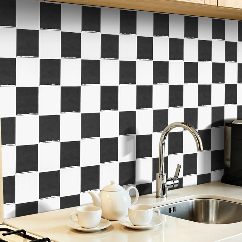 30Pcs Self-Adhesive Thick Wall Tile Stickers, Black