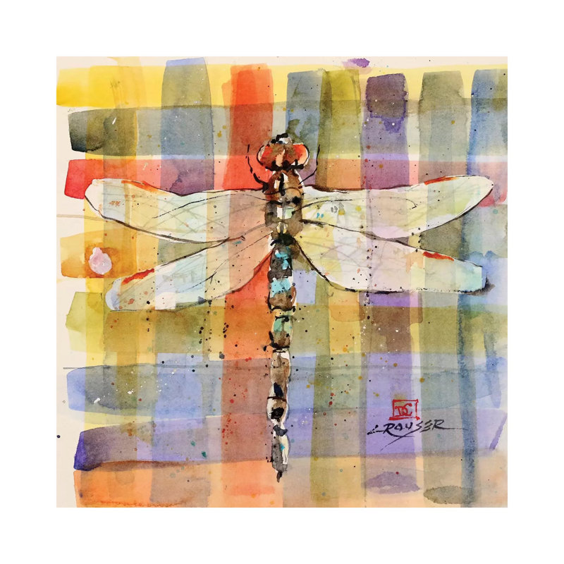 Plaid Dragonfly by Dean Crouser - Painting on Canvas, 93.98 cm H x 93.98 cm W x 1.91 cm D, Wrapped Canvas
