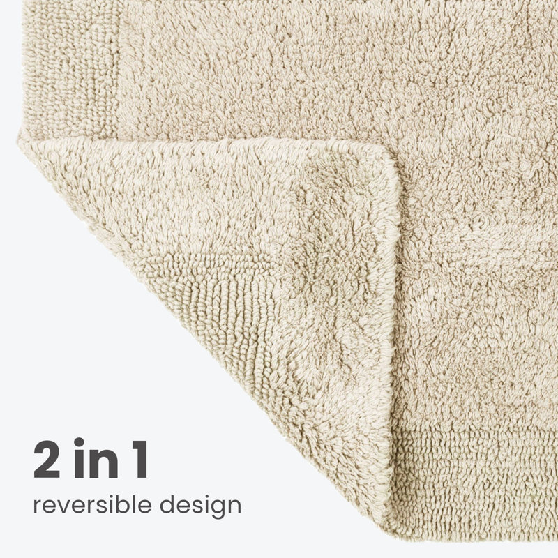 Ruthann Cotton Reversible Bath Mat, Stone