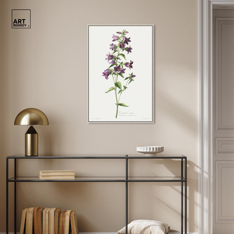 Art Remedy, impressions sur toile, Campanule Gantelee, H 31 po x l 21 po, Encadrement argenté