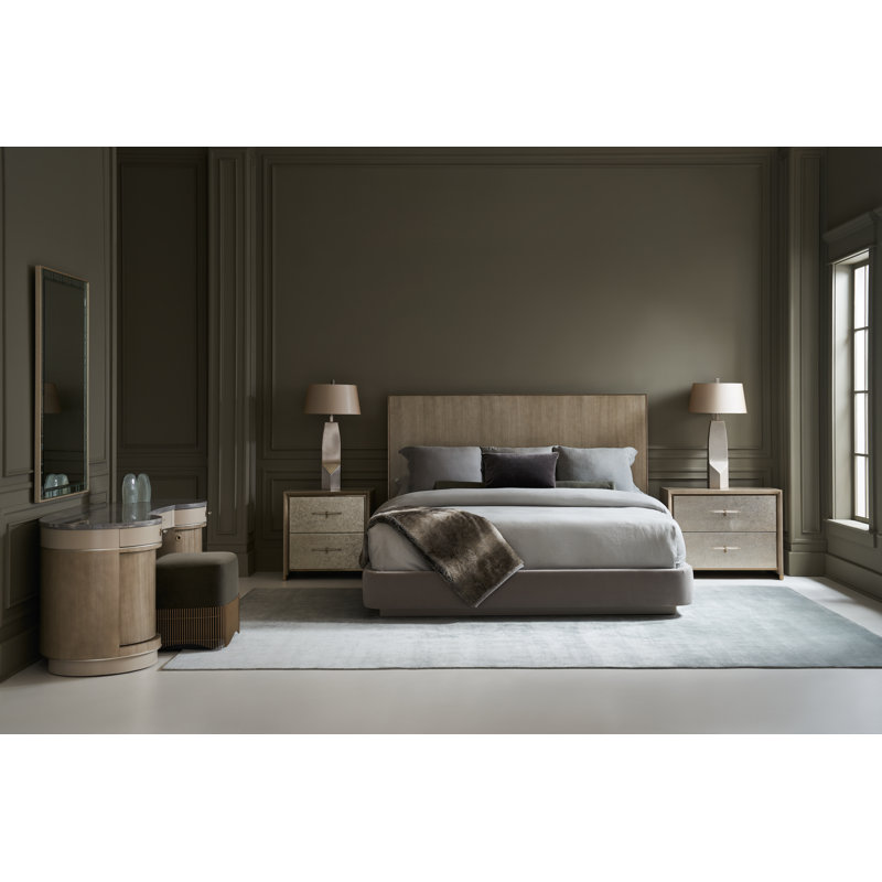 Hang Up 26" Wide 2 - Drawer Nightstand in Dry Martini/Winter Frost/Brushed Gold