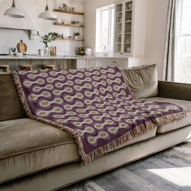 Jeté en mélange de coton Alo, L 80 po x l 60 po, Mauve