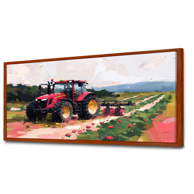 Eldora - campagne, impression d'art mural, Toile avec cadre flottant brun, H 28 po x l 60 po x P 1,5 po