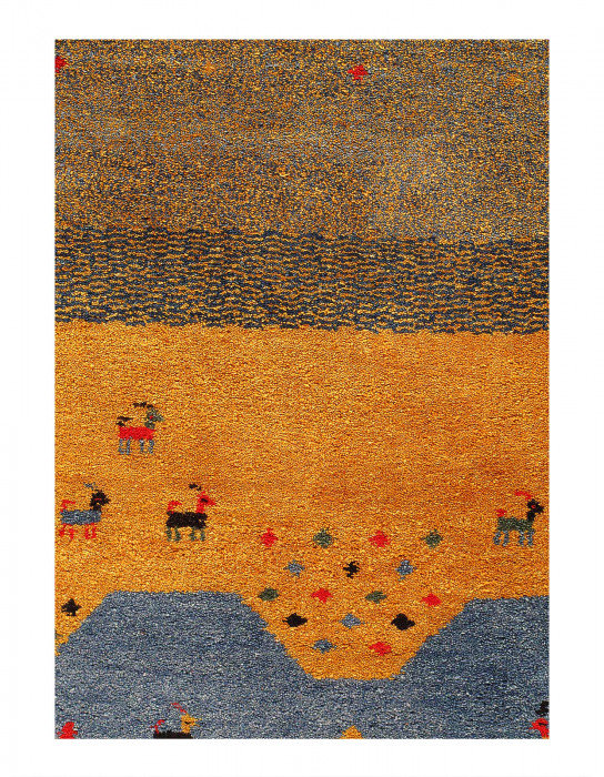 Tapis rectangulaire moyen en laine d'agneau Lallah