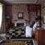 Saber Machine Woven Wool Area Rug in Black/Khaki