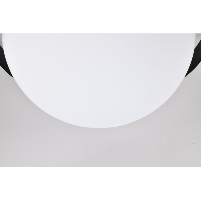 Plafonnier encastré en verre Orleans, Noir mat, H 11,88 po x l 13 po x P 13 po