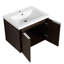 Meuble-lavabo 60 po, lavabo et portes à fermeture douce, armoire 24 po 12 po, lavabo en résine, poignée en métal fiable, couleur noyer