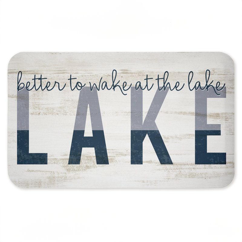 Tapis de sol anti-fatigue Better To Wake At Lake, design par Kim Allen, 30 po x 18 po