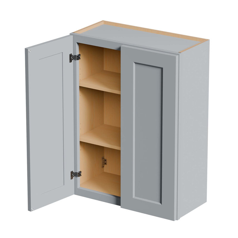 Armoire murale en bois massif de qualité supérieure avec portes à fermeture douce et rangement réglable, 3