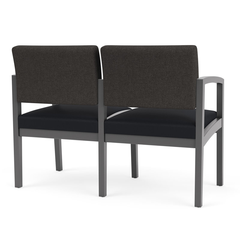 Lenox 2-seater tandem chair, Étain, Fumée Archetype / noir Modena