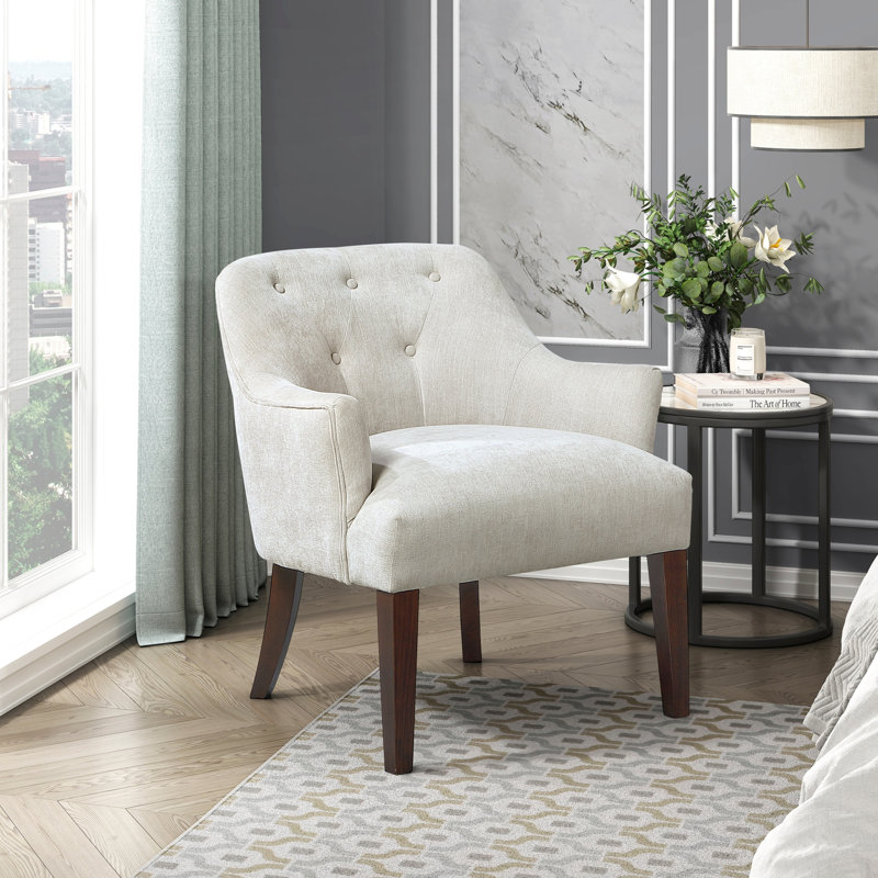 Fauteuil rembourré en tissu 1pc, Gris huître