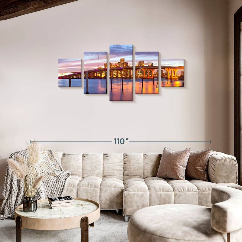 Miami Buildings, 34" H x 74" W