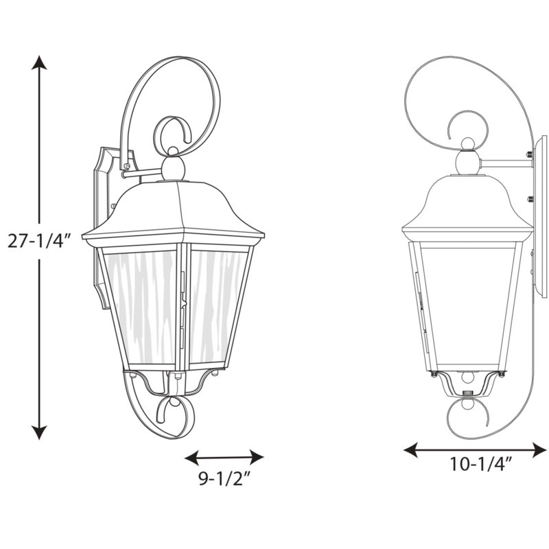 Lanterne murale d'extérieur Ephraim, H 27,25 po x l 9,5 po x P 10,25 po
