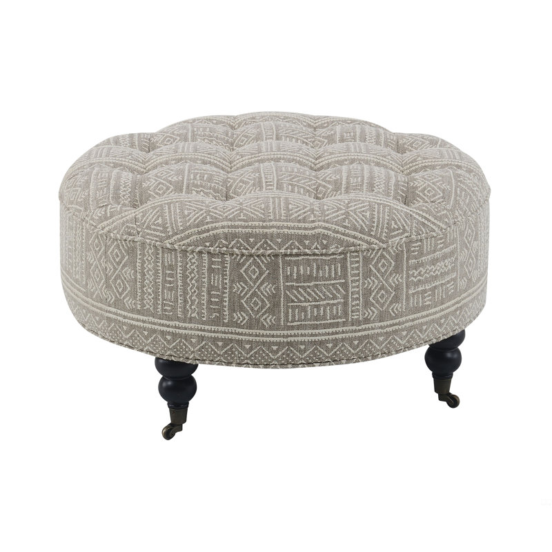 Fabric Ottoman W/Casters