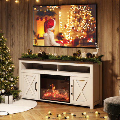 Claycomo TV Stand for TVs up to 65" with Fireplace Included