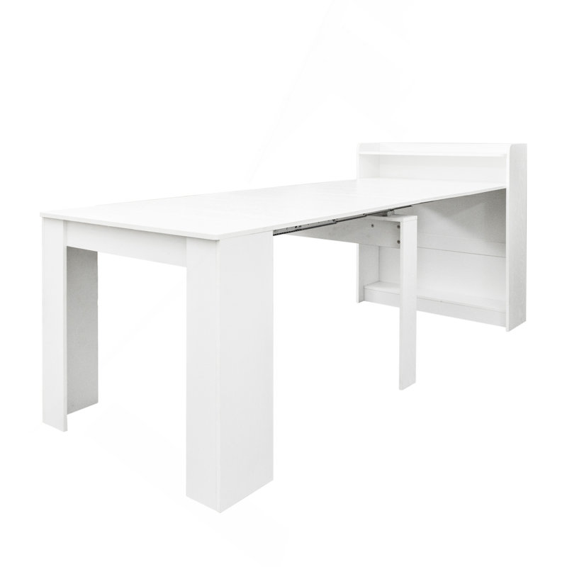 Modern Extendable Dining Table With Storage, White