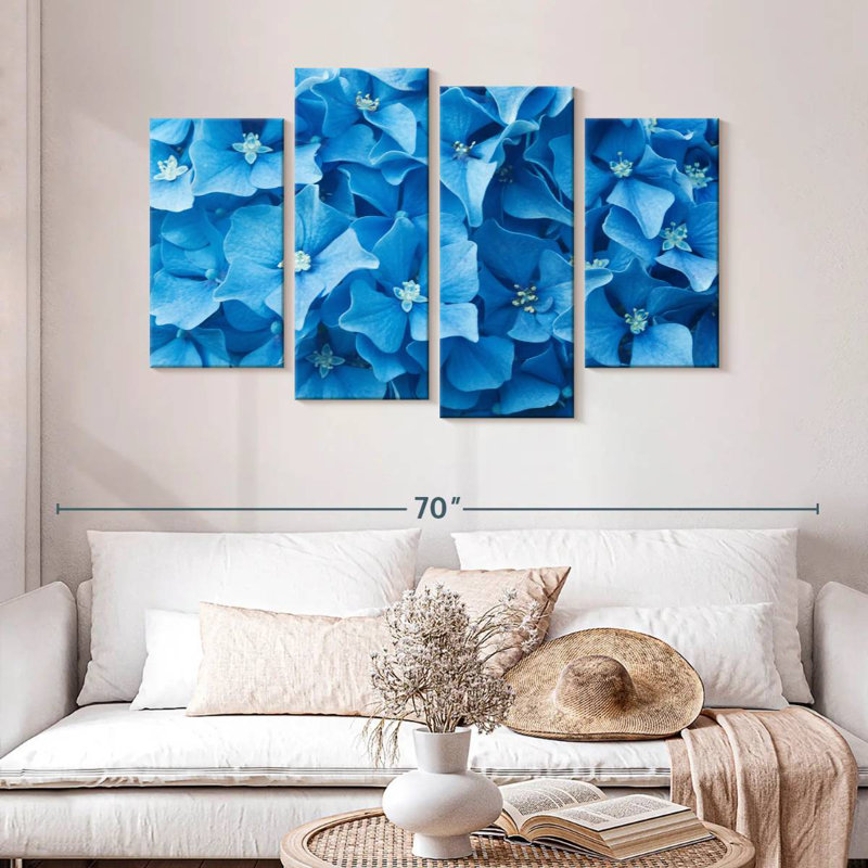 Harnek Dainty Blue Flowers, 32" H x 52" W