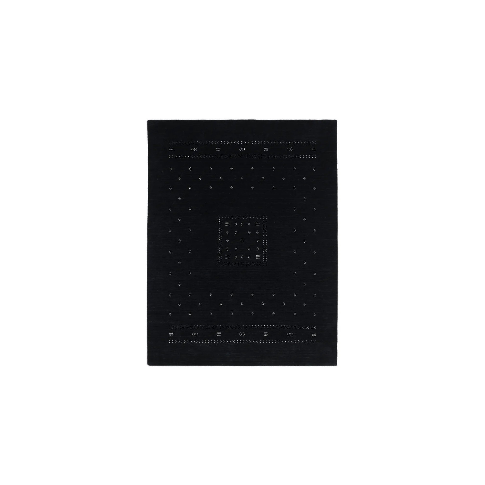 Simi Hand Knotted Cotton/Wool Southwestern Area Rug, Black, Runner 2'6" x 8'