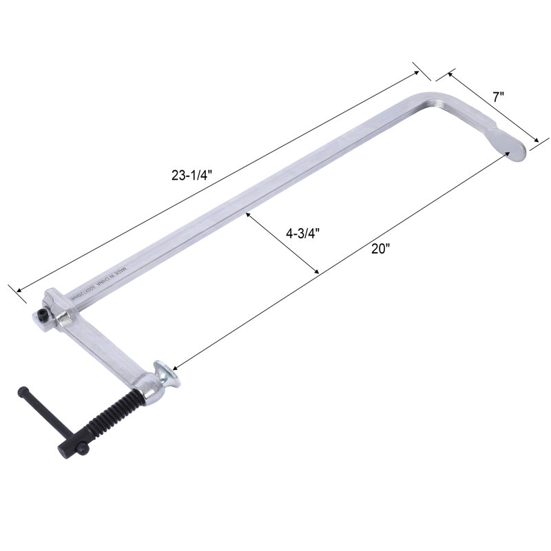 Ensemble de 2 serre-joints en acier allié forgé, 50,8 cm (20 pouces) avec gorge de 12,1 cm (4-3/4 pouces), couleur argent, force de serrage de 635 kg (1400 lb).