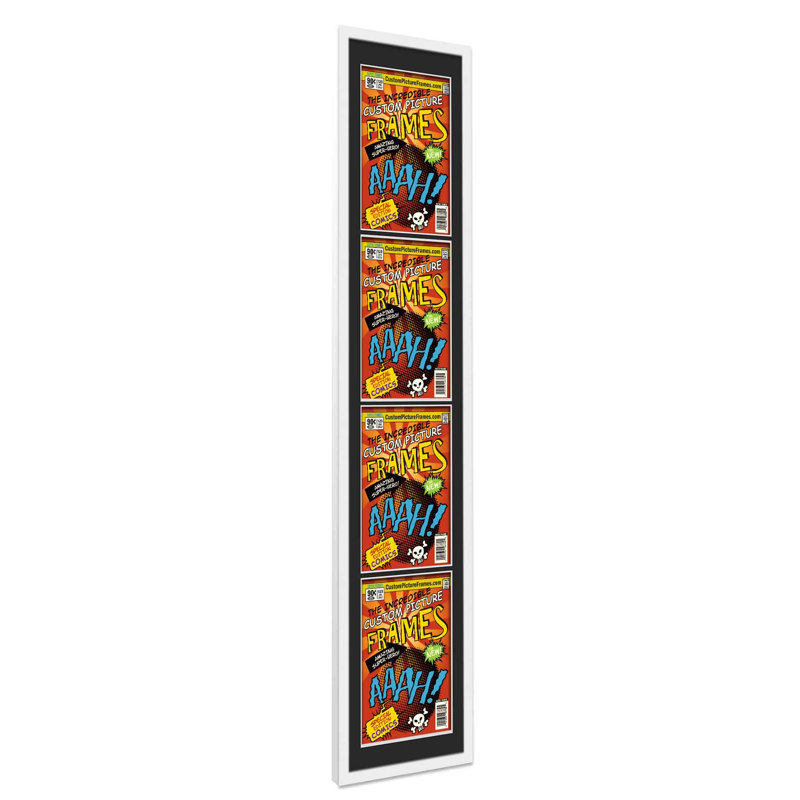 Wood Picture Frame with Mat, 6.875" x 10.5", White/Black