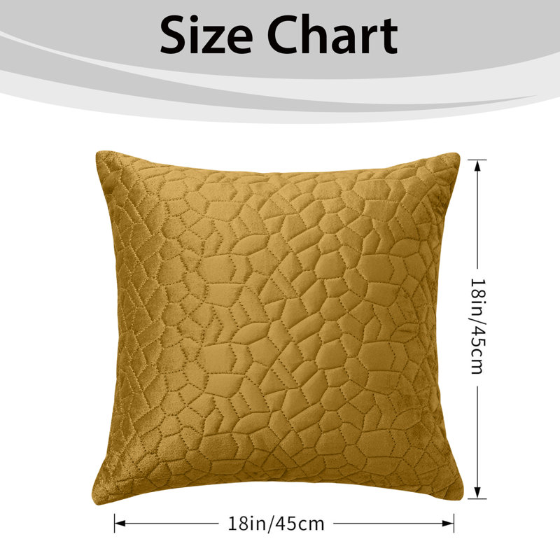 Aspire Homeware Geometric Square Velvet Cushion Covers, Ochre, Pack of 4