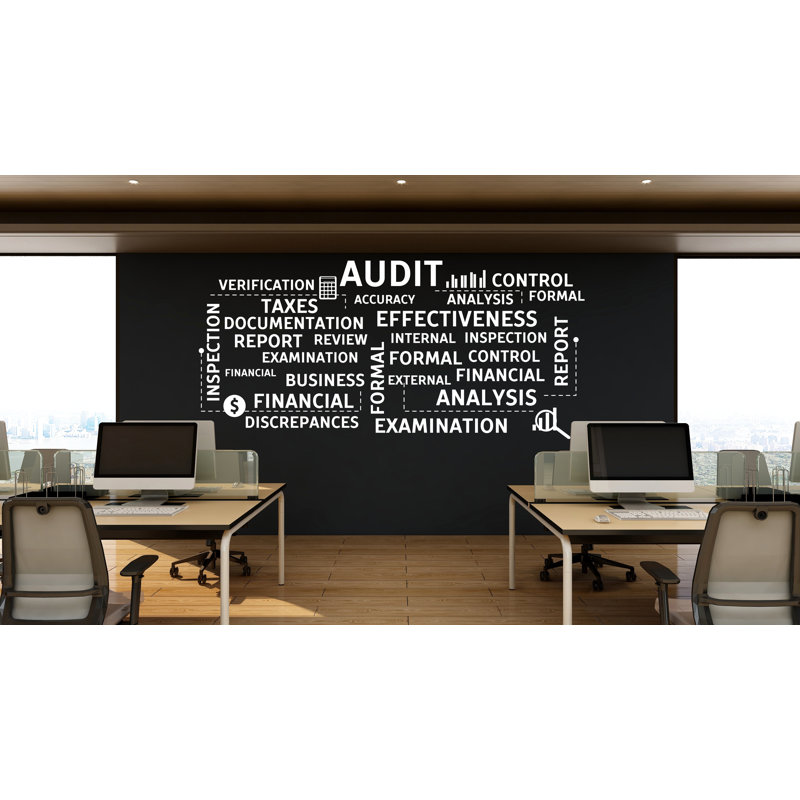 Audit, décoration murale, décalcomanie de bureau, bureau, travail d'équipe, travail d'équipe, Brun, H 42 po x l 90 po