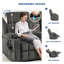 Causeuse inclinable manuelle avec console de rangement et chargement par USB de type C, canapé rembourré gris pour le salon-1893967443