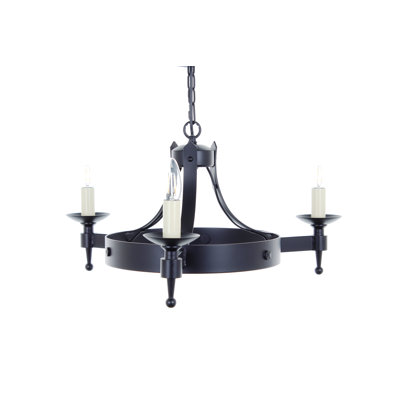 Grandfield 3 - Light Waggon Wheel Chandelier