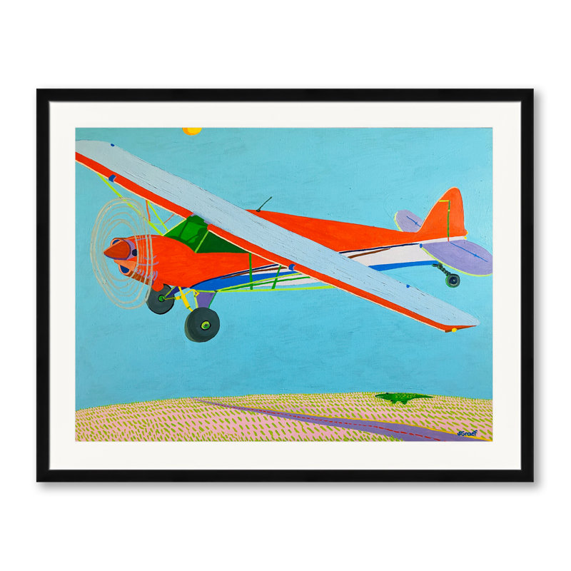 Dans les airs par Sue Graef - Peinture, Papier avec cadre noir, H 25,25 po x l 31,25 po