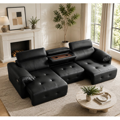Canapé inclinable électrique à 3 places surdimensionné avec appui-tête réglable, canapé modulaire Cloud avec console, charge, porte-gobelet