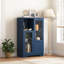 MDF Painted Cabinet With Glass Doors And Drawer-2085937331