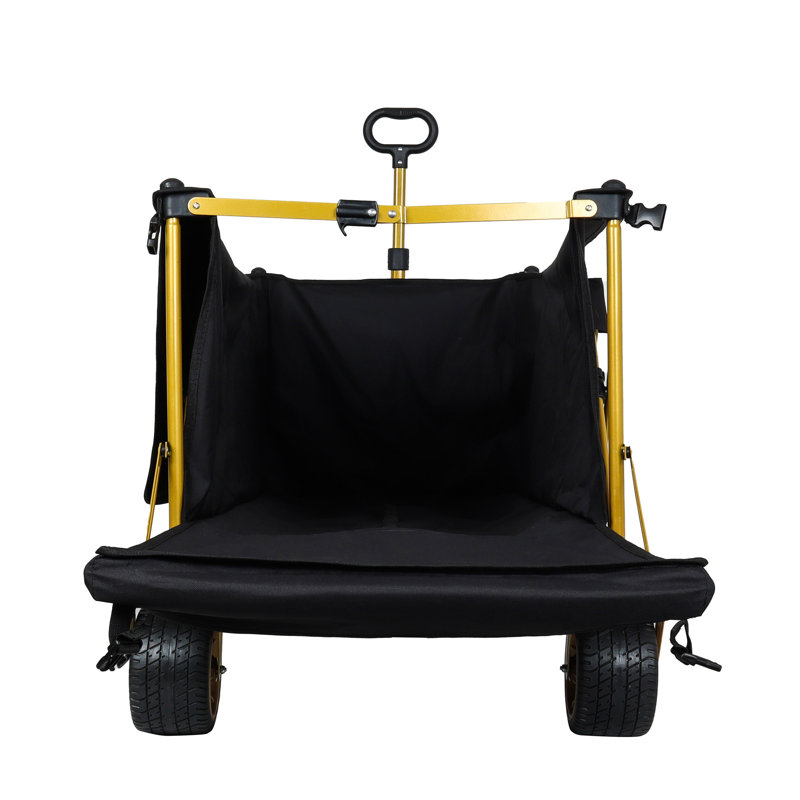 Très grand wagon de plage très long 67-1 / 2 po avec hayon ouvert et roues tout-terrain, capacité de 480 lb, cadre ultra-stable breveté, aucun assemblage requis, noir