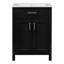 Ensemble de meuble-lavabo 24 po avec lavabo en céramique, conception luxueuse peu encombrante et 2 portes à fermeture douce pour les salles de bain modernes