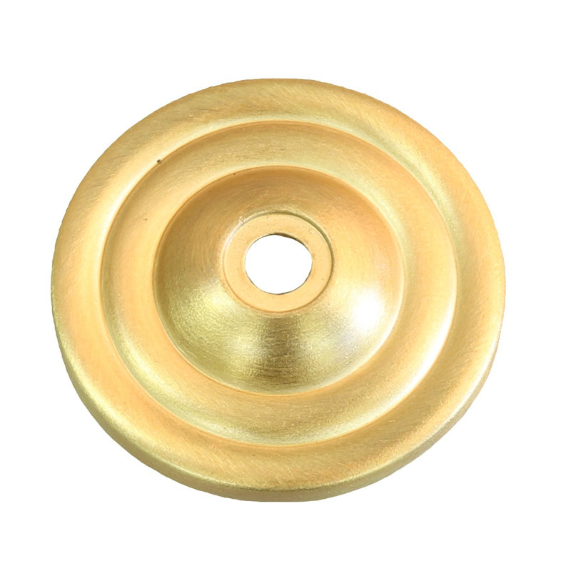 Round Thin Classic Cabinet Hardware Kob Backplate, Satin Gold