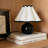 Blair 10" LED Classic Art Deco Black Small Table Lamp With Marble Round Base